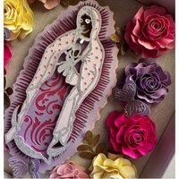3 Cái / bộ ❥ ❈ Khuôn Cắt Khung Madonna Khuôn Nhãn Kim Loại Khuôn Cắt Dập Nổi Khuôn Mẫu Để Làm Thẻ Giấy Trang Trí DIY