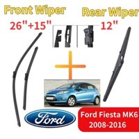 3 Cái / bộ Phía Trước Phía Sau Kính Chắn Gió Lưỡi Dao Khăn Lau Silicon Cho Xe Ford Fiesta Hatchback 58 reg 2008-2016