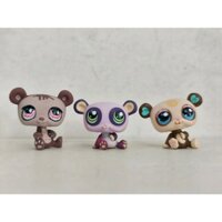 3 Cái / lốc LPS Hình Nâu Tím Gấu Vàng #1305#1495 Đồ chơi trẻ em Littlest Pet Shop