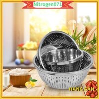 3 Cái/bộ thau rổ inox rửa rau củ quả Lọc Gạo - Nitrogen071