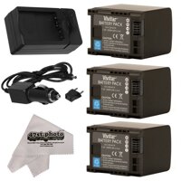 3 Canon BP-819 BP819 Lithium Ion Replacement Battery Packs 2000MAH Each 6000MAH in Total + Rapid AC/DC Battery Charger For The Canon HF S10 S11 S20...