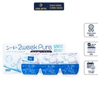 [3 CẶP] Kính áp tròng 2 tuần SEED 2 Weeks Pure không màu trong suốt có độ cho mắt cận - Lens Optic