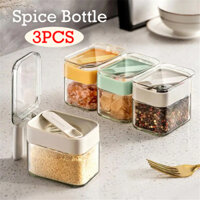 3 Chai Gia Vị Thủy Tinh Có Thìa Chống Bụi Muối Chống Ẩm Đường Gia Vị Bảo Quản Bình Đựng Gia Vị Đồ Dùng Nhà Bếp