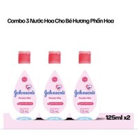 3 Chai Nước hoa Johnson's Baby Màu Hồng 125ml