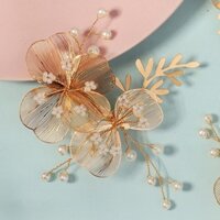 3 Chiếc Hán Trung Quốc Quần Áo Ngọc Trai Kẹp Tóc Handmade Viền Tóc Dệt Trang Sức