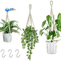 3 Dây Treo Planter Treo Cây Giữ Macrame Chậu Hoa Móc Treo Có Móc Treo Để Trang Trí Ngoài Trời