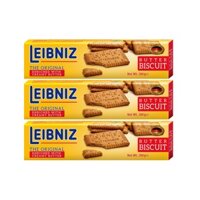 3 Gói bánh qui bơ Leibniz Đức 200g bơ tự nhiên và dầu hướng dương, bánh thơm giòn tan