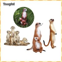 3 gói Mô phỏng Tượng hành động Meerkat đứng nhỏ Trang trí máy tính để bàn