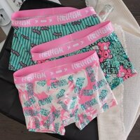 ✨3 Gói Quần Lót Nam Màu Xanh Lá Cây Tương Phản Mùa Hè Băng Lụa Hợp Thời Trang Boxer Quần Short Dễ Thương Nam Trẻ Hoạt Hình Thoáng Khí 25.3.6