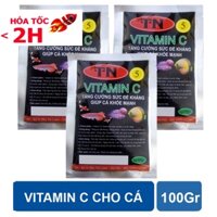 3 Gói Vitamin C hòa tan cho cá cảnh, cá rồng, cá vàng, cá 7 màu guppy, cá rồng, cá Koi 100gr/gói - tăng sức đề kháng