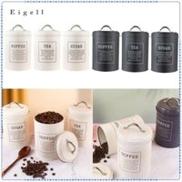 3 Hộp Đựng Kim Loại Có Nắp, Cà Phê, Trà, Đường (Bộ 3 Kích Cỡ / Kiểu dáng) Bảo Quản Thực Phẩm