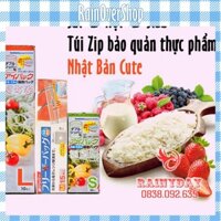 3 hộp túi zip túi zipper đựng bảo quản thực phẩm đồ ăn trong suốt cute dễ thương hàng Nhật