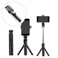 3 in 1 Bluetooth Selfie Stick Tripod Black - BlackWhite