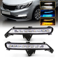3 Màu Đèn LED Sương Mù Cho KIA Rio K2 2015 2016 DRL Đèn Ban Ngày Cản Trước Đèn Pha Năng Động Biến Tín Hiệu Đèn Phụ Kiện Xe Hơi