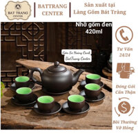 (3 MẪU)Ấm chén Tử Sa Bát Tràng đất nung đỏ-men Đen