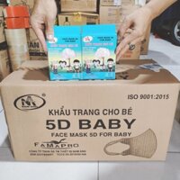 (3 MẪU)Thùng 100 hộp Khẩu trang trẻ em Famapro 4D (1000 cái)