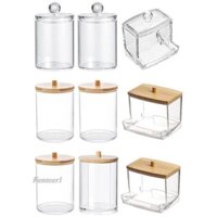 3 Miếng Qtip Giá Đỡ Hộp Đựng Trang Điểm Có Nắp Tổ Chức Di Động Đa Năng Lưu Trữ Bình Cho