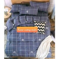 [3 món]Bộ Ga Gối Cotton PoLy [1m8x2m],phân loại 50 mẫu [mẫu karo vương miện]