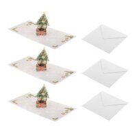 3 Pack 3D Christmas Greeting Cards with Envelopes - Flying Deer - Christmas Tree