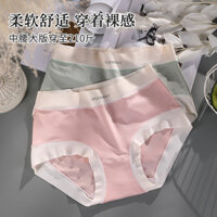 3-Pack 60 Modal Plus Size Lớn Dành Cho Phụ Nữ Mỡ MM 100KG Đồ Lót Mặc Được Kháng Khuẩn Đáy Quần Không Đường May Ôm Hông Quần Lót Tam Giác