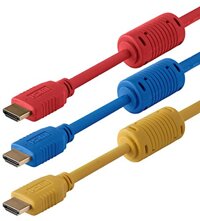 3 Pack of High Speed HDMI Multi-Colored Cables for 4K TV HDTV 3D-Blu-ray DVD Digital Surround Sound Cord by ShopBox (6 Foot)