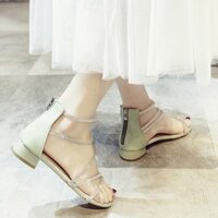 <3 Sale Hot | Trợ Giá | 🌺Sandal Dây Ngọc b6/ Gót Kín/ Kéo Khoá/  Sandal Đế Bệt 2019 .  New ༗ hot ↢