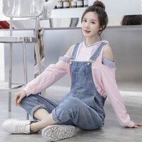 [3 SIZE 40-60KG TÙY CHIỀU CAO] YẾM DÀI QUẦN JEAN MÀU XANH NỮ THỜI TRANG ĐI CHƠI, ĐI DU LỊCH