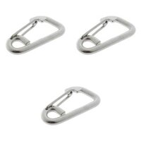 3 Stainless Steel Heavy Duty Spring Locking Snap Hook Carabiner 6 cm