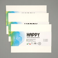 3 tệp giấy vẽ Màu Nước Happy Artists Watercolor Paper 300gsm - A5 14,8x21cm