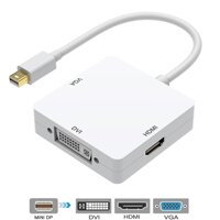 3 trong 1 Mini DP Displayport To HDMI/DVI/VGA Màn Hình Cổng Cáp Adapter cho Macbook Pro Air
