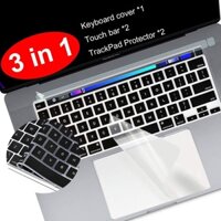 (3 Trong 1) Ốp Bàn Phím + Miếng Dán Bảo Vệ Thanh Và Miếng Dán Bảo Vệ Màn Hình Cảm Ứng Tương Thích Với MacBook Pro 13 15