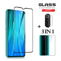 3 Trong 1 Ốp Lưng + Kính Cường Lực Cho Xiaomi Redmi-Note-8-Pro Tấm Bảo Vệ Màn Hình Redmi Note8 PRO Kính Redmi note 8 3D Kính