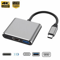 3 Trong 1 Usb-C Hub Usb Nam Sang Nữ Hdmi Tương Thích 4k Usb 3.1 Type-C Sang Usb 3.0 Sạc Adapter Cho Macbook Air 12 Chuyển Đổi