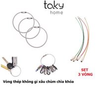 3 Vòng Thép Không Gỉ, Xâu Chùm Chìa Khóa, Có Chốt Ren Vặn Giữ Chặt, Móc Xâu Chùm Khóa, Móc Xâu Đa Năng. TakyHome 5090