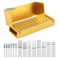 30 Cái / bộ Nha Khoa Kim Cương Burs Khoan + Khối Giá Đỡ Tay Cầm Tốc Độ Cao Alumimum Dụng Cụ Làm Trắng Răng