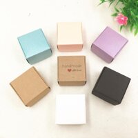 30 Cái/lốc 2 Kích Cỡ Nhỏ Nhiều Màu Sắc Hộp Giấy Kraft Giấy Bìa Cứng Xà Phòng Handmade Hộp Dễ Thương Hộp Đựng Quà Tặng trang Sức/Kẹo Bao Bì Hộp