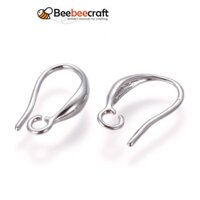 30 Cặp Móc Bông Tai Bằng Đồng Có Vòng Ngang Bạch Kim 15x8.5x2.5mm Lỗ: 1.8mm 20 Đồng Hồ Đo Pin: 0.8mm