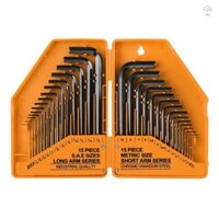 30 CHIẾC CRV L-chọn Xe Đạp Bên Trong Lục Giác Cờ Lê Bộ Thép Chrome-vanadi METRIC SAE Xe Đạp Dụng Cụ Sửa Chữa Với Nhựa Hộp Bảo Quản