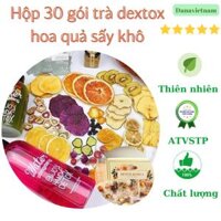 30 gói trà hoa quả dextox - Tặng kèm bình pondang 1000ml,đường,...
