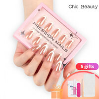 [30 miếng chất lượng cao] Móng tay giả dạng hạnh nhân Ngắn Màu Trơn cao cấp fake nails cao cấp