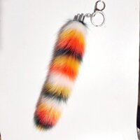 30 Móc khóa đuôi dài Mặt dây chuyền chìa khóa lông thú Mặt dây chuyền túi làm bằng tay Mèo vui chơi nhỏ