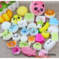 30 móc khóa squishy dẻo hình thái ngẫu nhiên