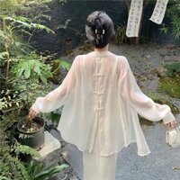 30 Ngày 1025 Thiết Kế Mảnh Cảm Giác Nơ Dây Chống Nắng Áo Sơ Mi Áo Khoác Nữ Voan Băng Lụa Áo Sơ Mi Top Áo Khoác