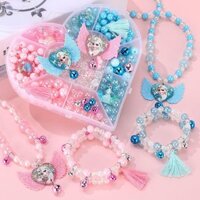 30 Ngày 1063 Miếng Handmade Đính Hạt Tự Làm Chất Liệu Gói Trẻ Em Đính Hạt Elsa Công Chúa Vòng Cổ Hạt Vòng Tay Hộp Quà Tặng Cô Gái Quà Tặng Sinh Nhật 3.23