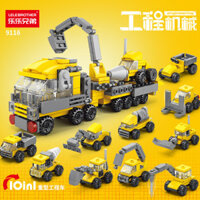 ☆★30 ngày 1573 chiếc xe công trình hạt nhỏ lắp ráp giáo dục trẻ em tương thích với mô hình Lego khối xây dựng đồ chơi cậu bé xe nâng xếp hình quà tặng/3.14