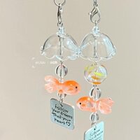 [30 Ngày Giảm Giá Nóng 5423 Món] Vỏ Điện Thoại Chuông Gió Cá Vàng Mơ Mộng, Giá Đỡ Thẻ, Mặt Dây Chuyền, Phụ Kiện Trang Trí Camera CCD, DIY Sáng Tạo, Dây Buộc Thủ Công