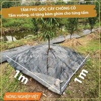 30 Tấm Bạt Phủ Gốc Chống Cỏ 1m x 1m (tặng 5 ghim/tấm) - Bạt diệt cỏ loại tốt độ bền trên 5 năm