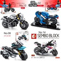 300 CHI TIẾT HÀNG CHUẨN BỘ ĐỒ CHƠI LEGO XẾP HÌNH XE MÁY, Lắp Ráp MOTO, XE ĐUA, SIÊU XE