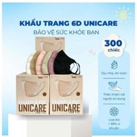 300 Chiếc khẩu trang 6D Unicare ProMask vải dệt 3 lớp kháng khuẩn ,ngăn tia UV, chống bụi mịn và 99% vi khuẩn