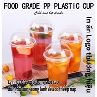 300 cốc nhựa PP, ly nhựa PP kèm nắp cầu
